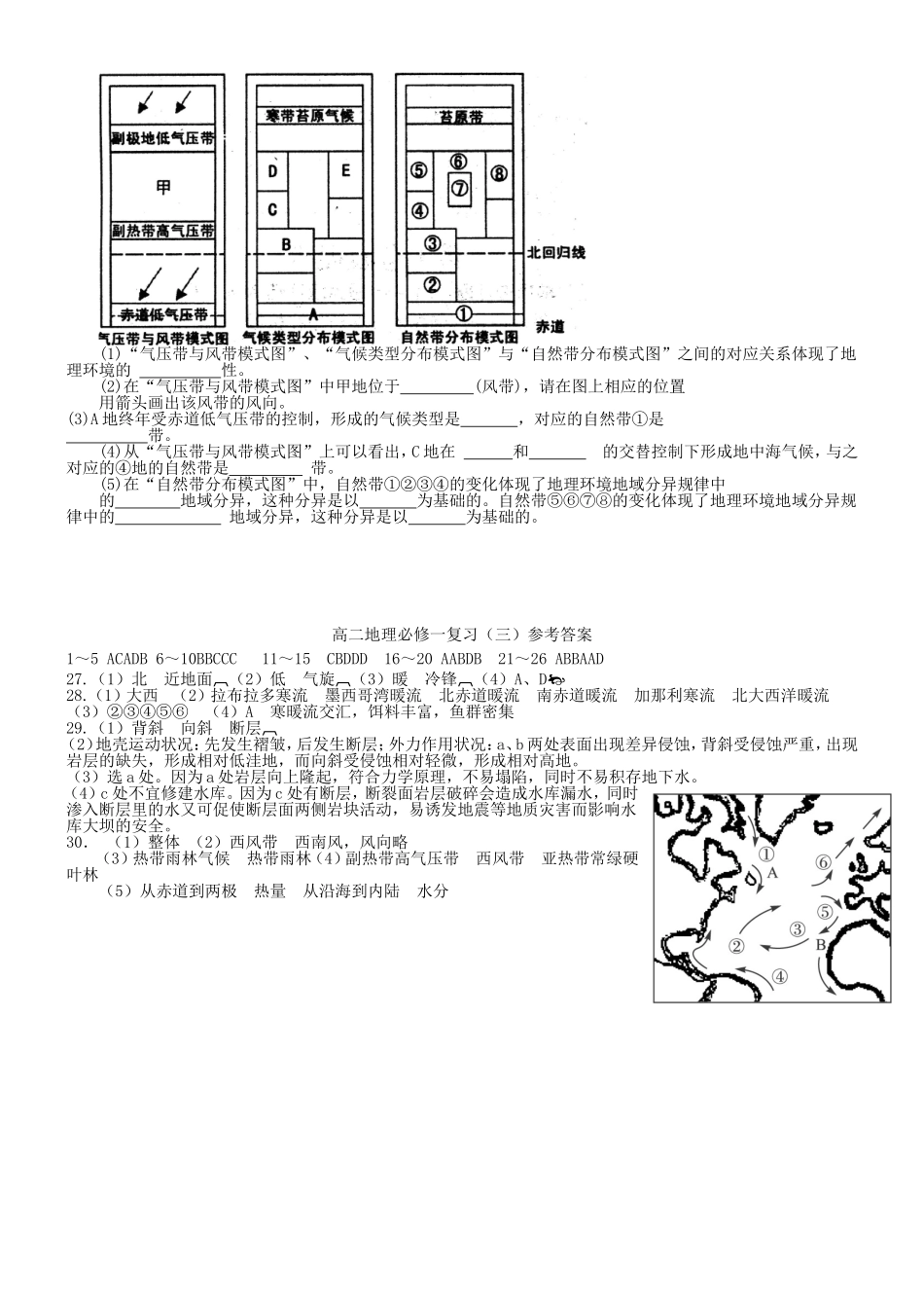山东省济阳县第一中学高中地理复习题3中图版必修1_第3页