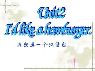 湘少版英语Unit2I'dlikeahamburger