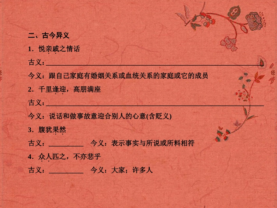 2013高考语文安徽总复习 教材基础梳理 古诗文课件 新人教版必修5_第3页