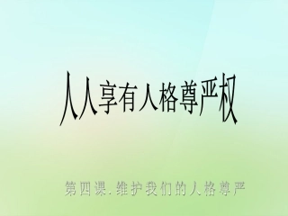 浙江省宁波市慈城中学八年级政治下册2.4.1人人享有人格尊严权课件1新人教版