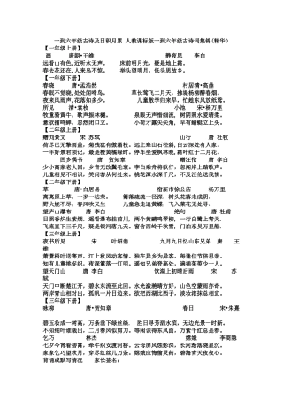 一到六年级古诗及日积月累