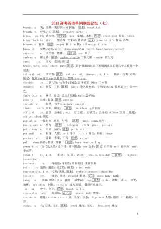 2013高考英语单词联想记忆（七）