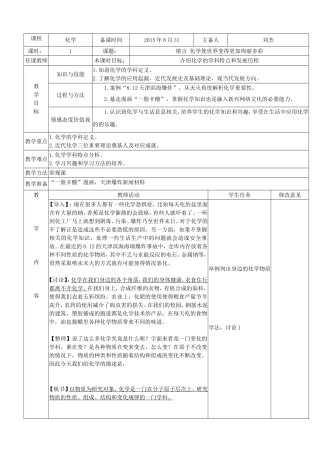 绪言化学使世界变得更加绚丽多彩