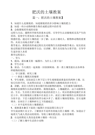 肥沃的土壤教案