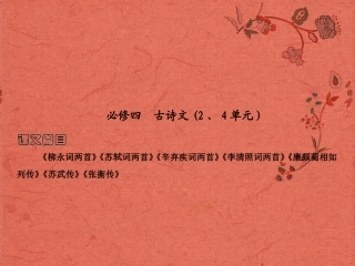 2013高考语文安徽总复习 教材基础梳理 古诗文课件 新人教版必修4