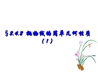 抛物线的简单几何性质（）-广东省潮州市潮安区颜锡祺中学人教A版高二数学选修-课件(共张PPT)
