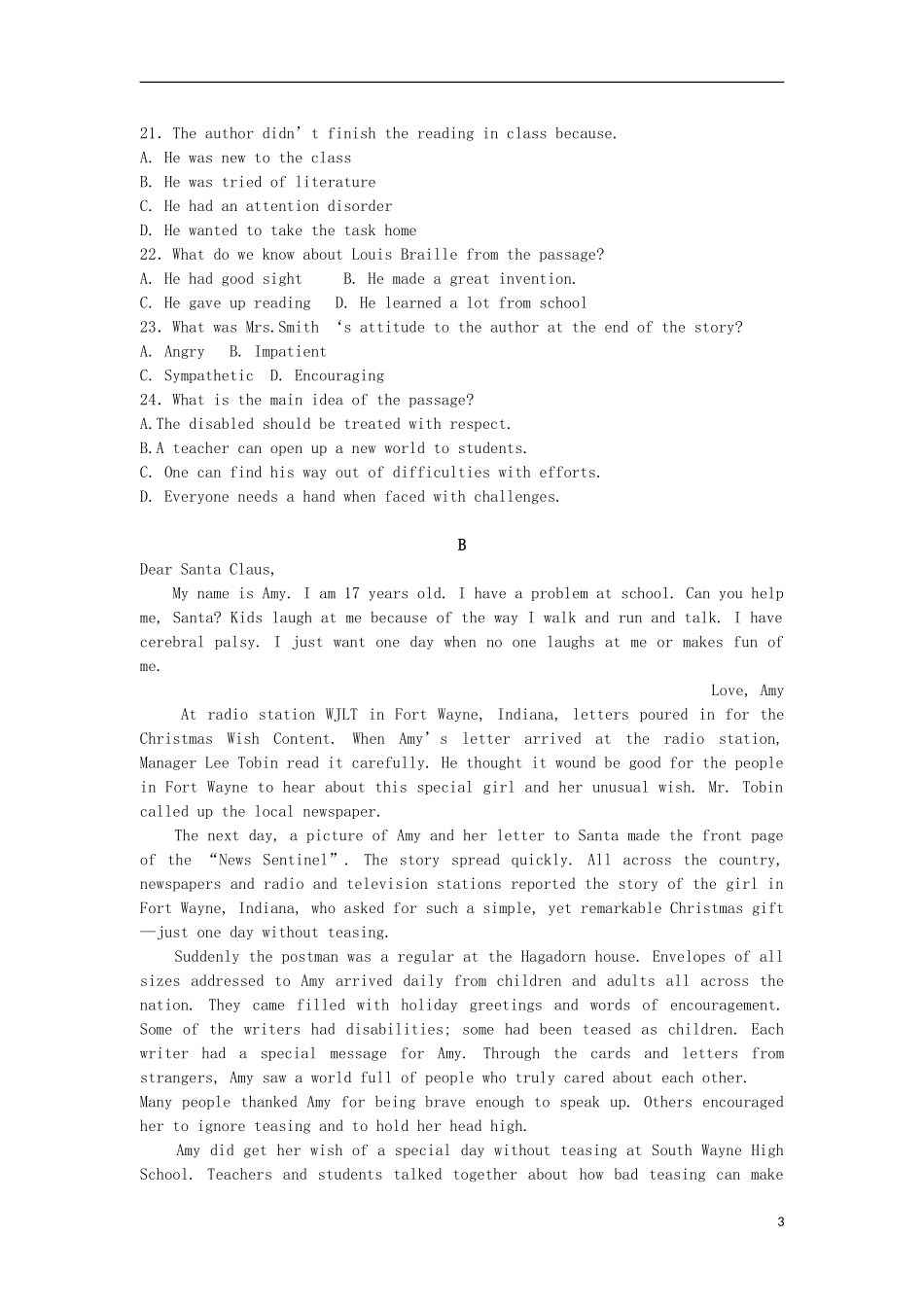 新疆兵团农二师华山中学2014_2015学年高二英语下学期期末考试试题_第3页