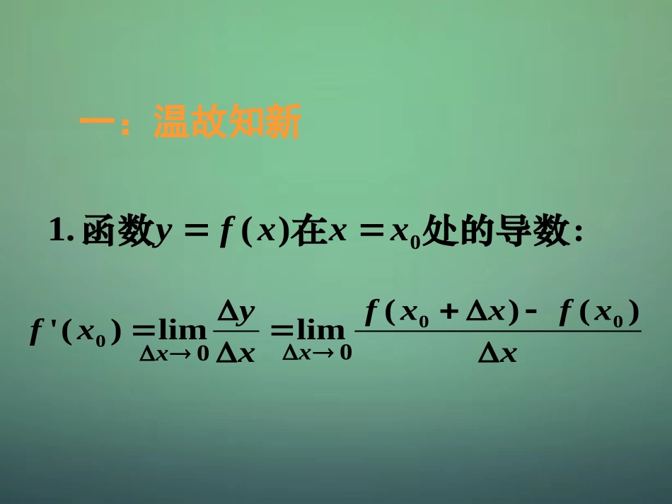 湖南省长郡中学高中数学3.2.1几个常用函数的导数课件新人教A版选修1_1_第2页