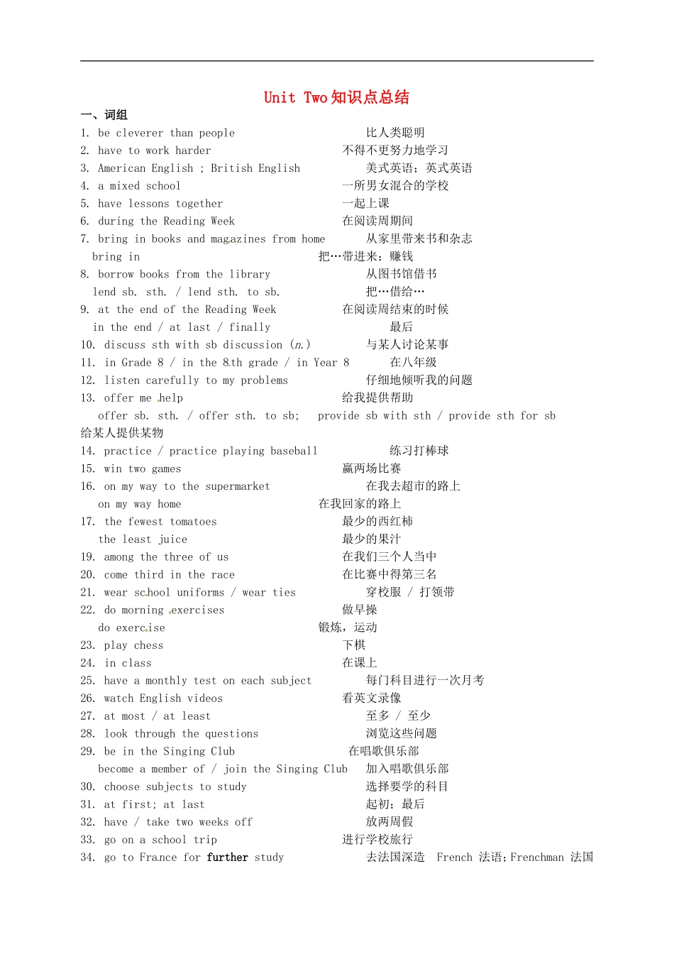 江苏省苏州市高新区第三中学校九年级英语上册Unit2Colour知识点总结新版牛津版_第1页