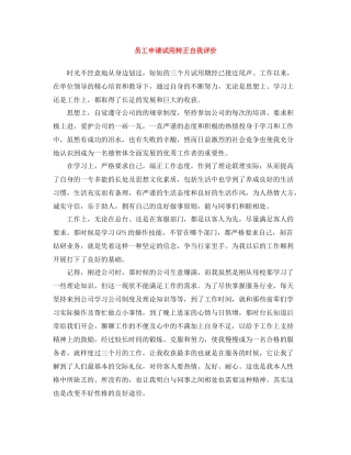 员工申请试用转正自我评价