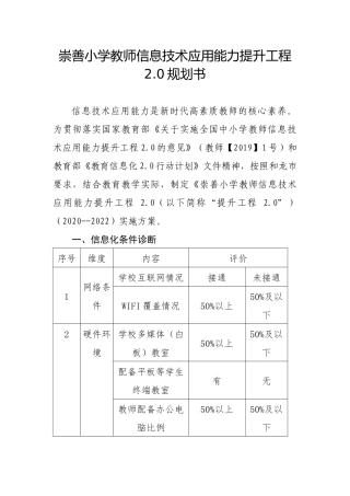 崇善小学信息化发展规划
