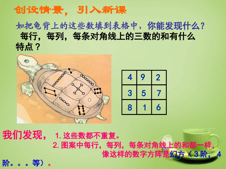 2015秋七年级数学上册探寻神奇的幻方课件4新版北师大版_第3页
