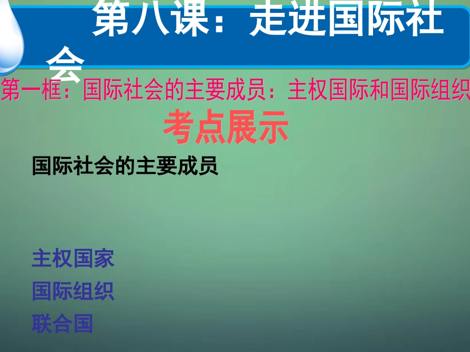 山东省牟平第一中学2016届高三政治一轮复习第4单元第8课第1框国际社会的主要成员课件新人教版必修2_第3页