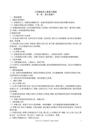 人教版八年级上册政治复习提纲 (3)