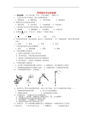 山东省泰安市岱岳区泰山菁华双语学校九年级化学第一次周周清达标检测无答案