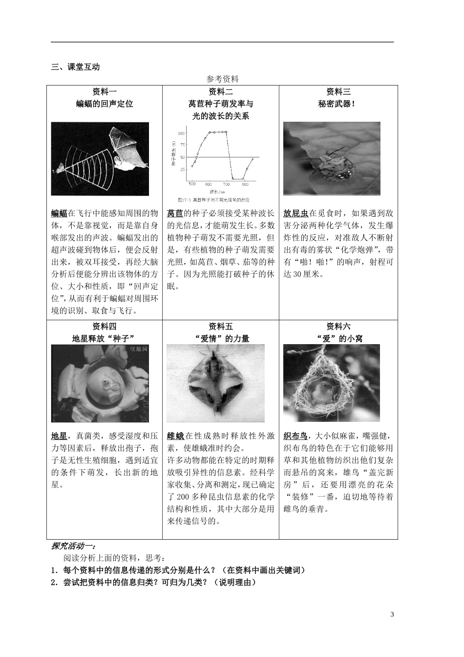 黑龙江省大庆市三十五中高中生物5.4生态系统的信息传递导学案无答案新人教版必修3_第3页