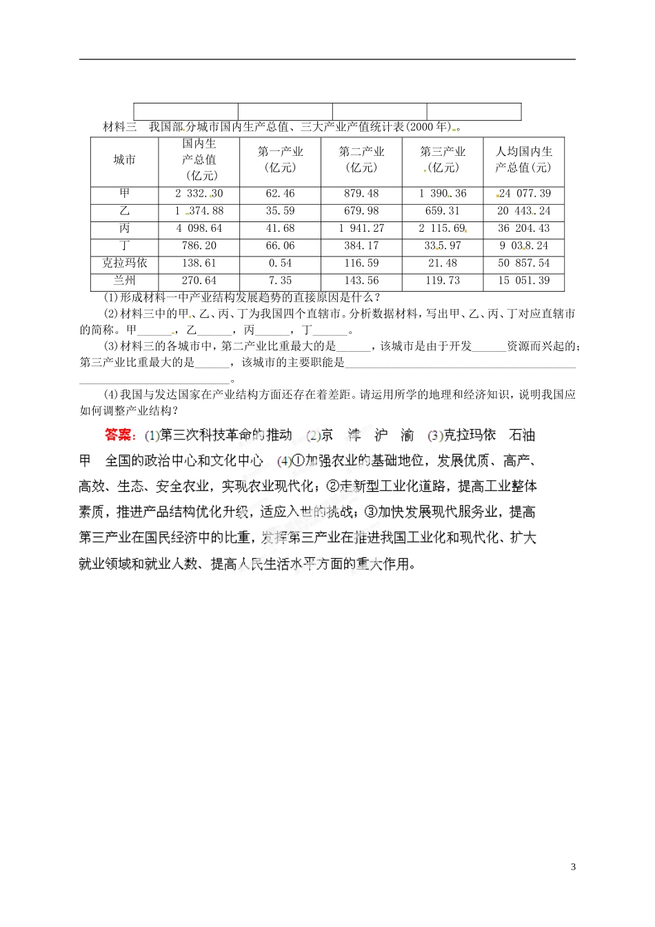 【优化指导】2013高考地理总复习 区域可持续发展 1-1 区域的基本含义 区域发展阶段 湘教版_第3页