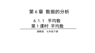 平均数第课时平均数