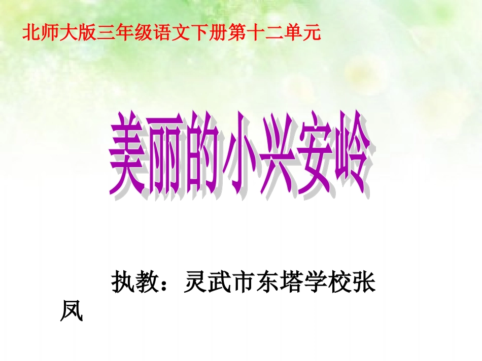 《美丽的小兴安岭》_第1页