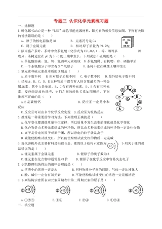 湖北省孝感市孝南区肖港镇肖港初级中学中考化学专题复习三认识化学元素练习题无答案