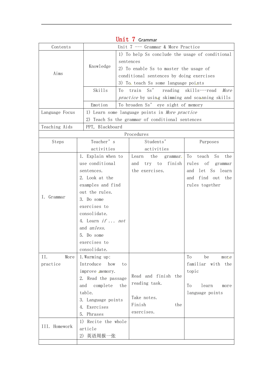 广东省广州市花都区赤坭中学八年级英语上册Unit7MemoryGrammar教案新版牛津深圳版_第1页