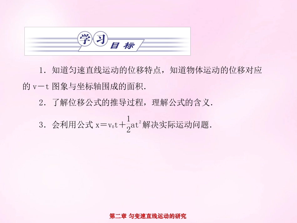 江西省永丰中学高中物理2.3匀变速直线运动的位移与时间的关系课件新人教版必修1_第2页