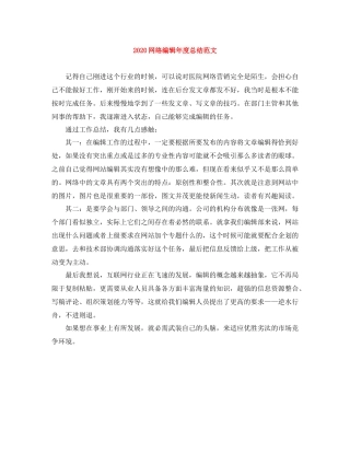 网络编辑年度总结范文