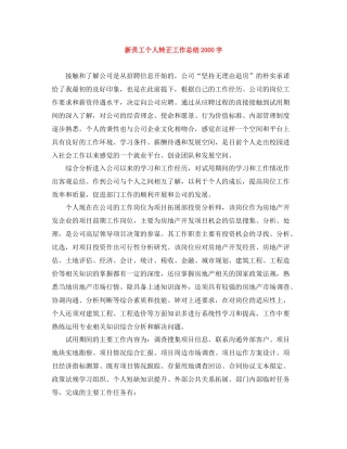 新员工个人转正工作总结字