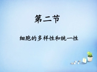 四川省宜宾市南溪区第二中学校高中生物第一章第二节细胞的多样性和统一性课件新人教版必修1