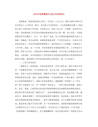 2020年县委督查办公室工作总结范文