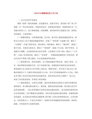 2020年乡镇精准扶贫工作小结