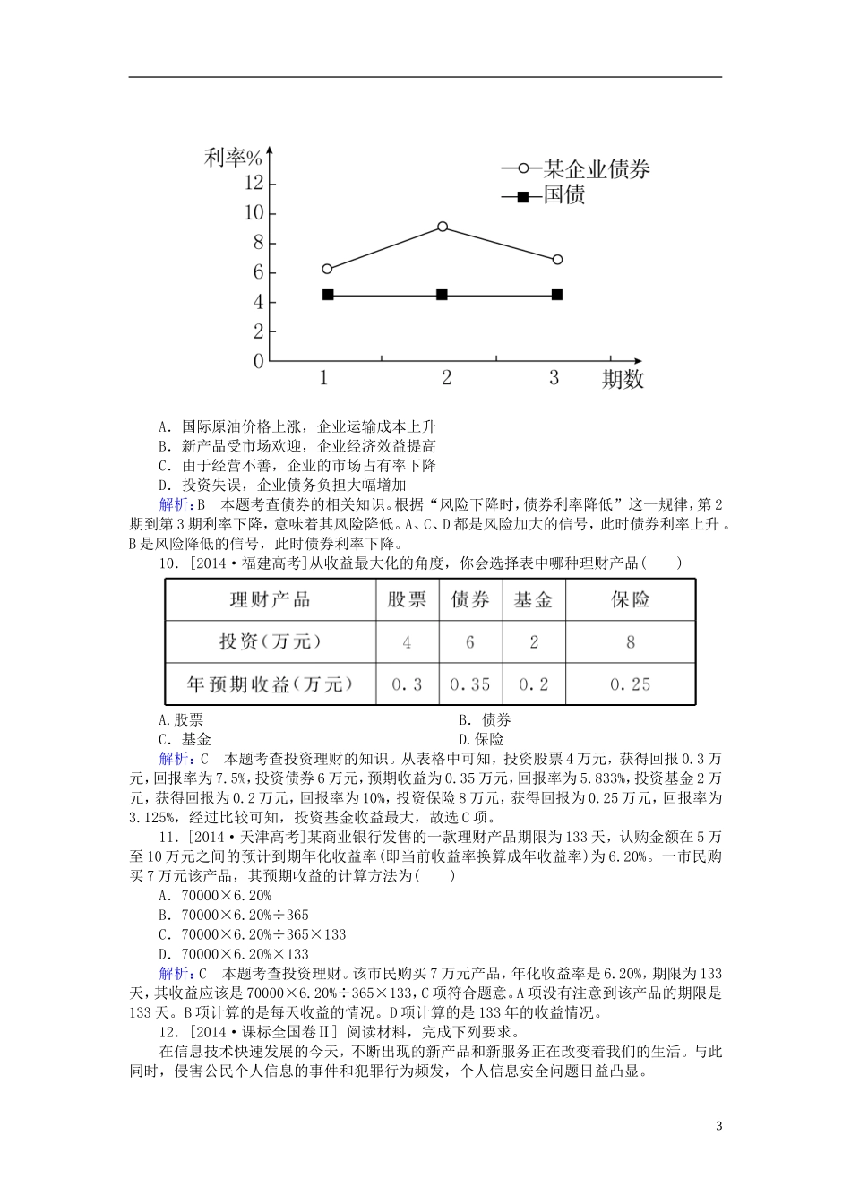 2016高中政治第二单元生产劳动与经营单元知识整合含解析新人教版必修1_第3页