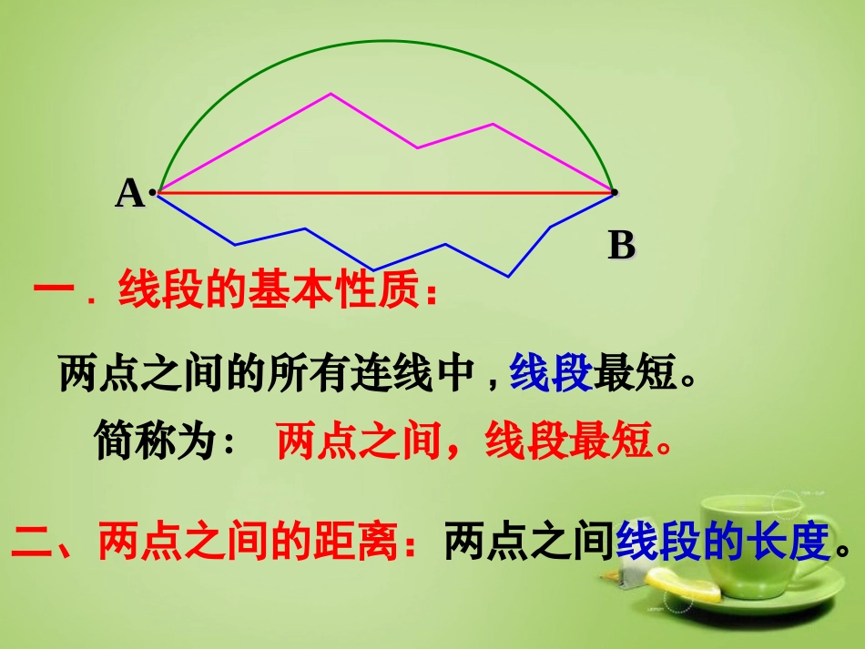 2015秋七年级数学上册4.2比较线段的长短课件2新版北师大版_第3页