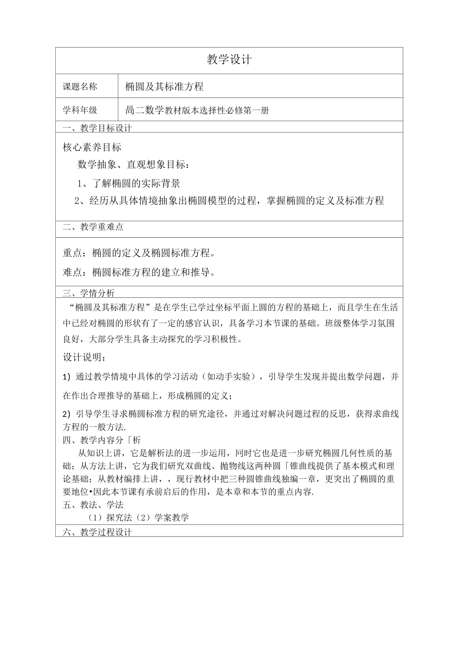 椭圆教学设计_第1页