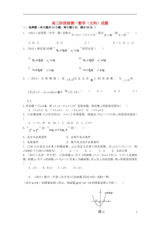 山东省乳山市第一中学2016届高三数学10月月考试题文