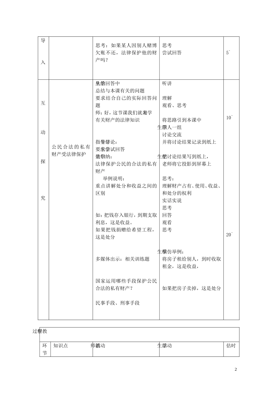 八年级政治上册4.9.1财产属于谁留给谁教案鲁教版_第2页