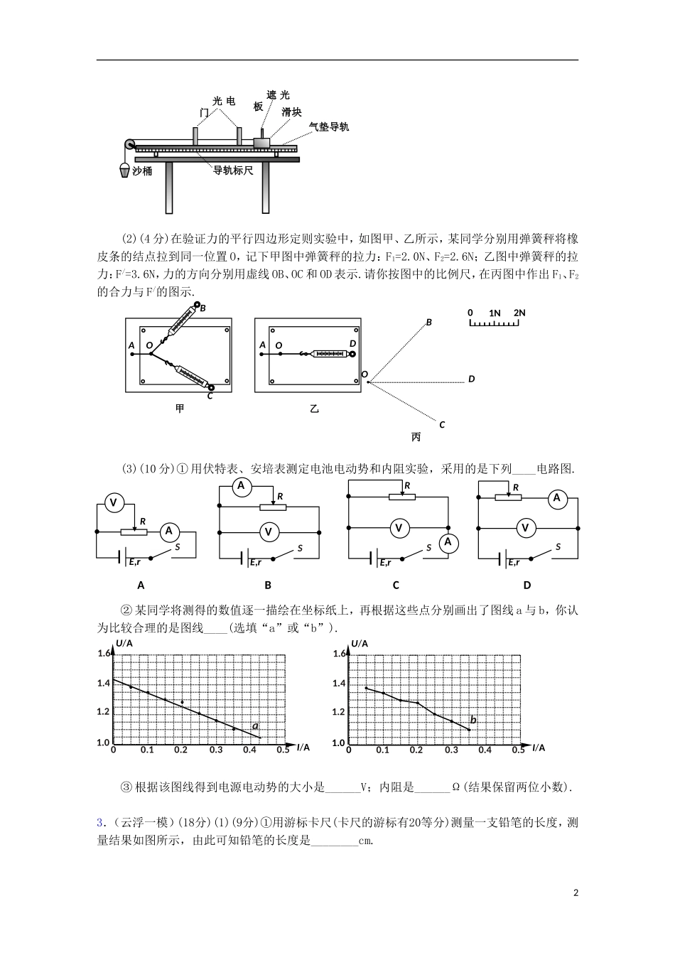 （广东版）2013届高三物理第二轮专题复习（专家概述+解题思路与方法+专题测试）专题十三 实验测试卷B_第2页