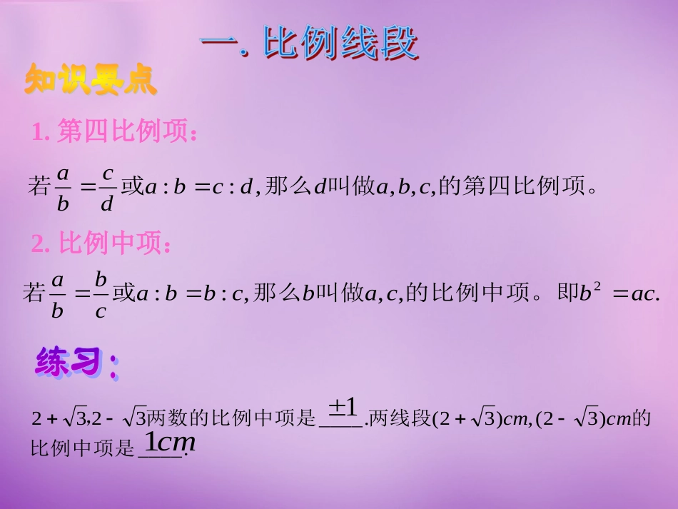 广东省惠东县教育教学研究室九年级数学下册27.2相似三角形复习课件新人教版_第2页