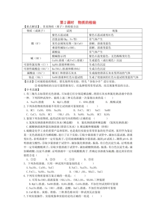 湖北省孝感市孝南区肖港镇肖港初级中学中考化学物质的检验练习无答案