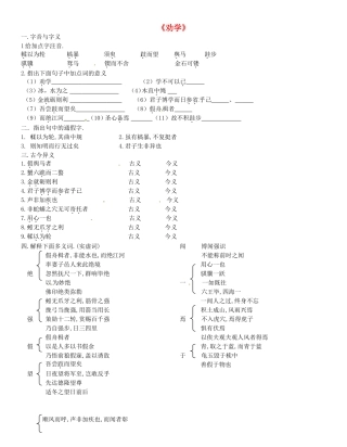 山东省淄博市淄川般阳中学高中语文1.1劝学练习无答案鲁人版必修1