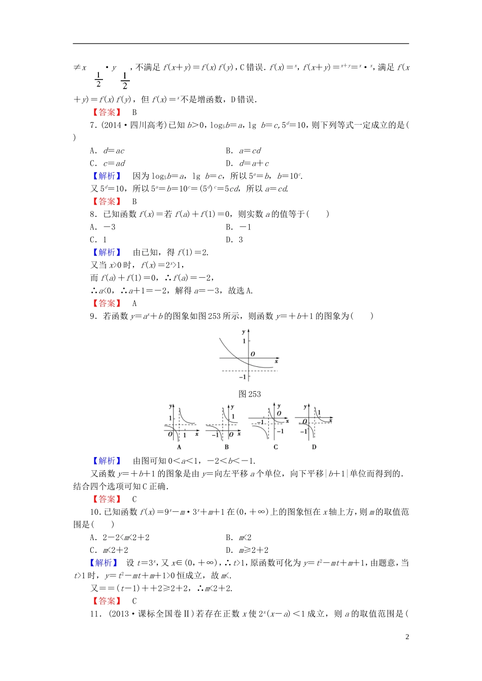 高考总动员2016届高考数学大一轮复习第2章第5节指数与指数函数课时提升练文新人教版_第2页