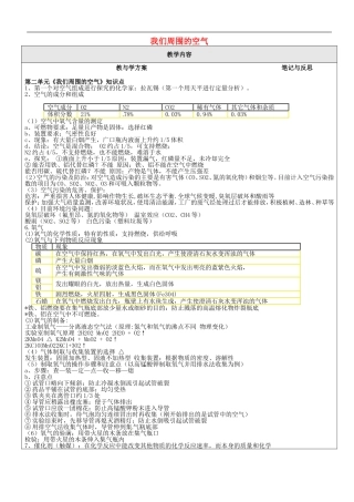 贵州省贵阳戴氏教育管理有限公司2015届中考化学第一轮复习我们周围的空气教学案无答案