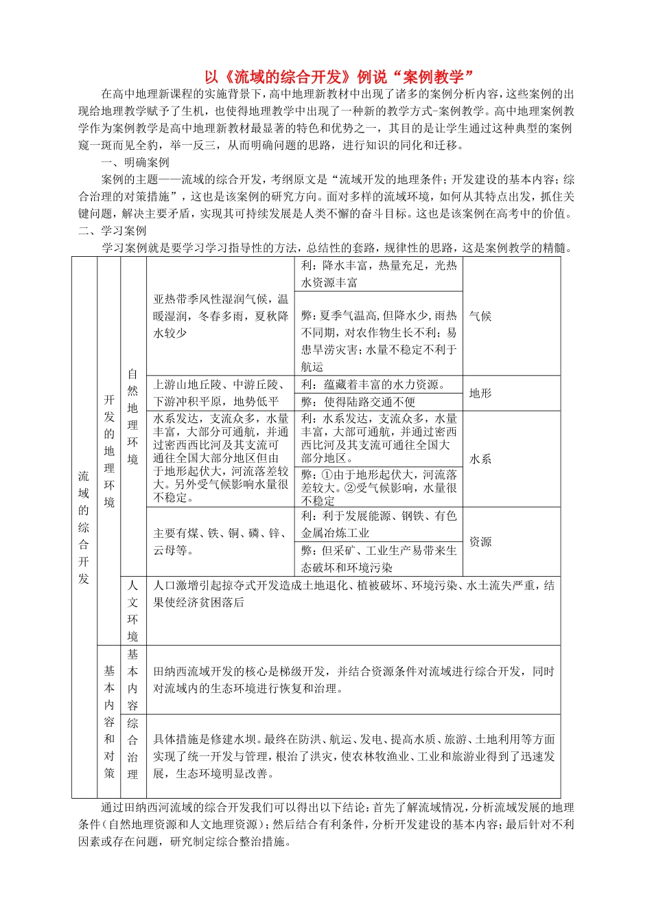 2016届高考地理以流域的综合开发例说“案例教学”素材_第1页