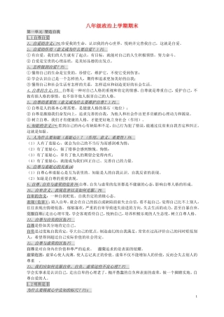 八年级政治上学期期末复习提纲粤教版