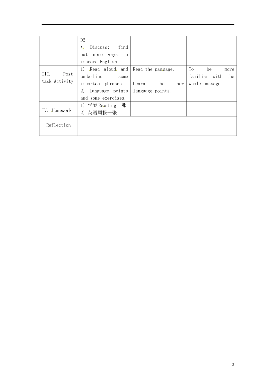 广东省广州市花都区赤坭中学八年级英语上册Unit8EnglishWeekReading教案新版牛津深圳版_第2页