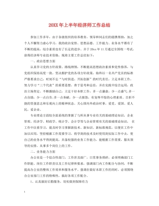 上半年经济师工作总结2