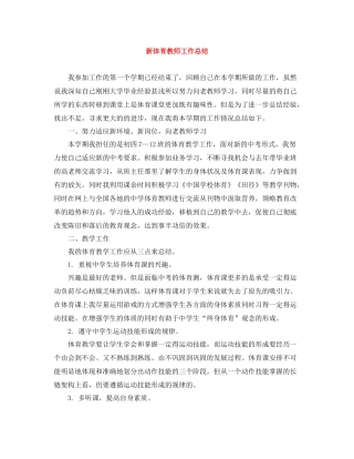 新体育教师工作总结