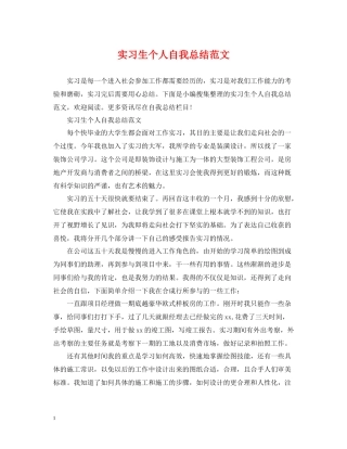 实习生个人自我总结范文