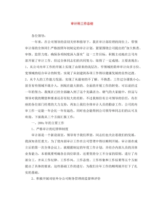 审计科工作总结