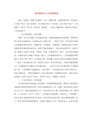 审计局创卫个人工作总结示范